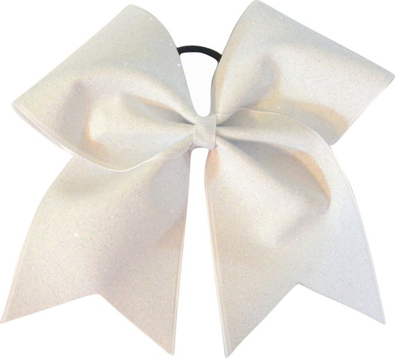 Cheer Bows White Glitter Cheer Bow by SparkleBowsCheer on Etsy