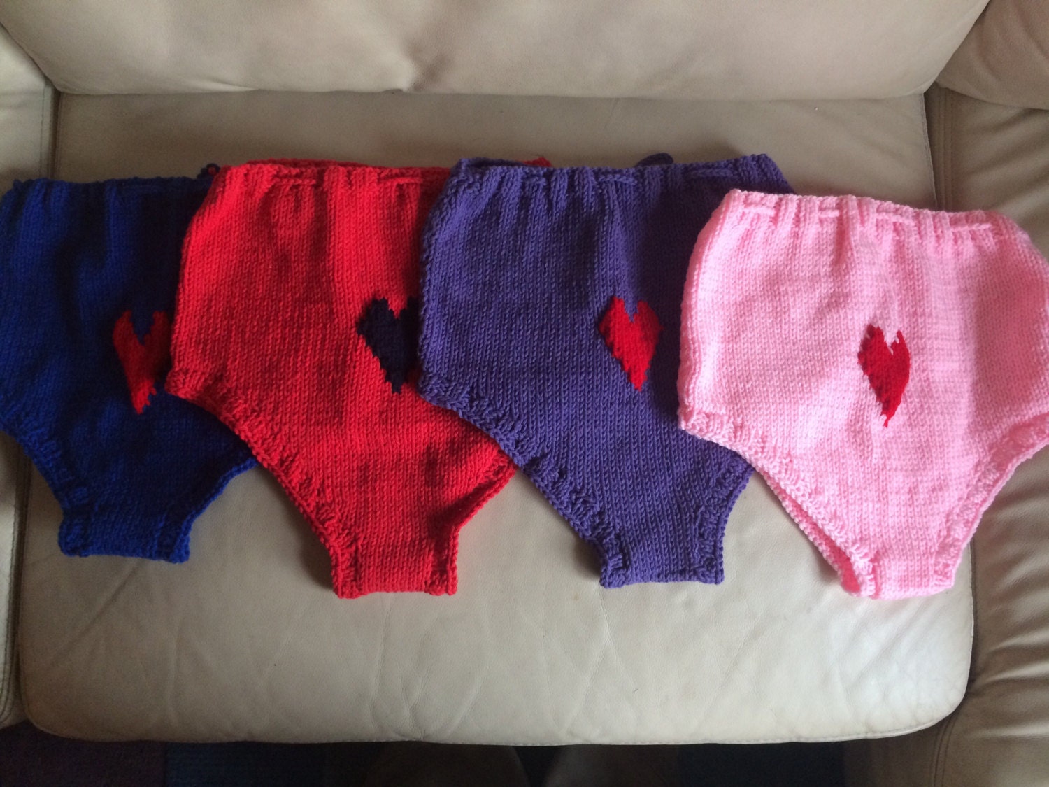 Blue hand knitted underwear high waist bikini knitted