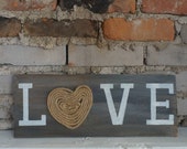 LOVE rustic gray/white shingle sign