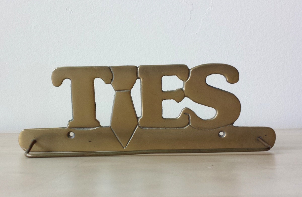 TIES Retro Brass Tie Rack Brass Tie Holder Brass Tie Hook Wall Hanging