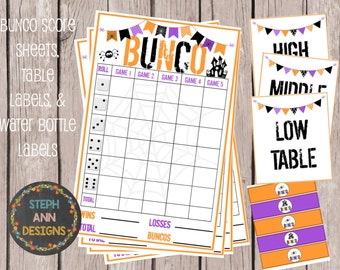 Printable Halloween Bunco Set