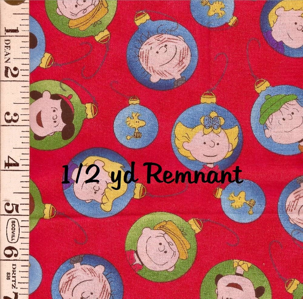 Peanuts Charlie Brown Christmas Fabric 1/2 yd Cotton Quilting