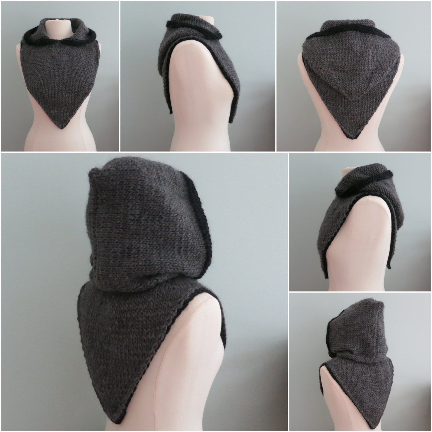 Hoodie, Hood and Cowl Knitting Pattern PDF 246 Robin Hood Bandana Cowl