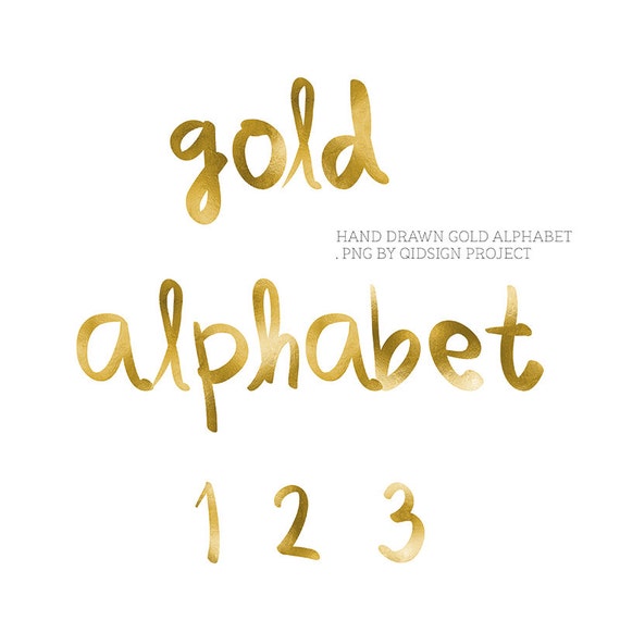 Gold AlphabetScrapbook Alphabet Digital Alphabet ABC Clipart