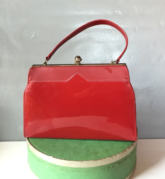 red patent bag