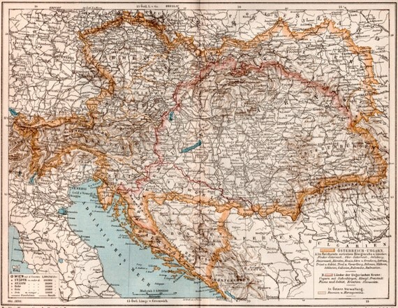 1898 Austro Hungarian Empire Political Map Antique Print   Il 570xN.826668190 P16f 