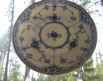 Crystal Wind Chime, Royal Copenhagen, Collectable Saucer, Stained Glass Wind Chime
