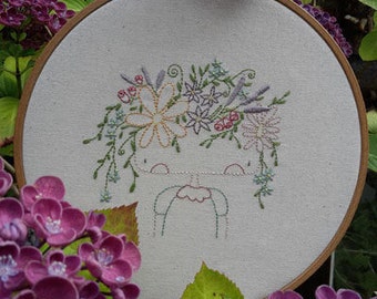 Flower Girl (Instant download Stitchery pattern pdf)