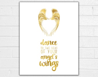 Angel Wings Wall Decor Print - Angel Wings Wall Art - Angel Art - Dance Art - Baby Angel Wings - Inspirational Wall Art - Motivational Print