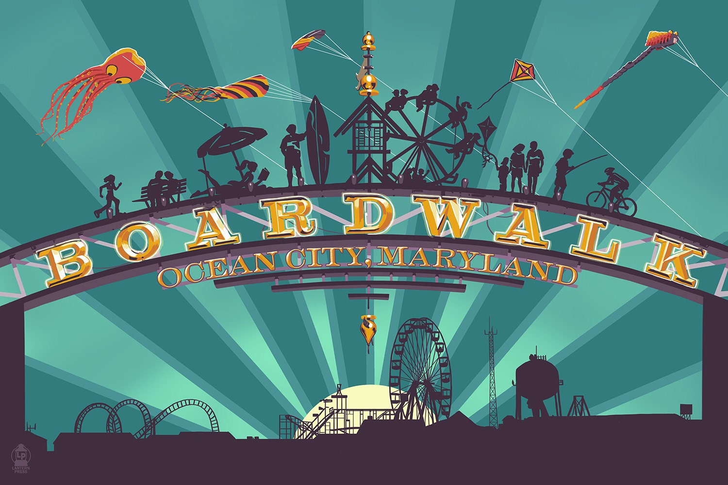 Ocean City Maryland Boardwalk Sign Art Prints available in