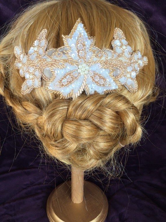 Rose Gold Bun Crown/hair comb/ hair by Unraveledaccessories