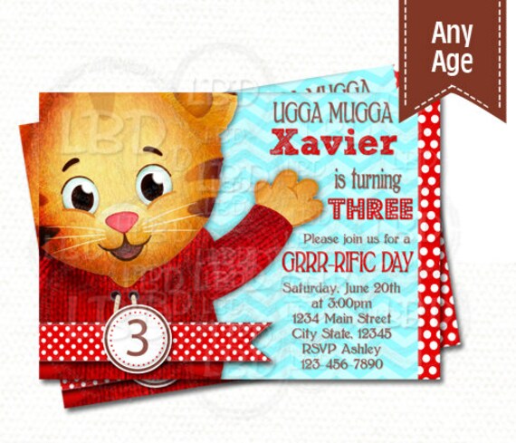 Daniel Tiger Invitation Daniel Tiger Birthday Invitations
