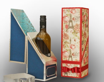 SVG Wine Bottle Gift Box DIGITAL download