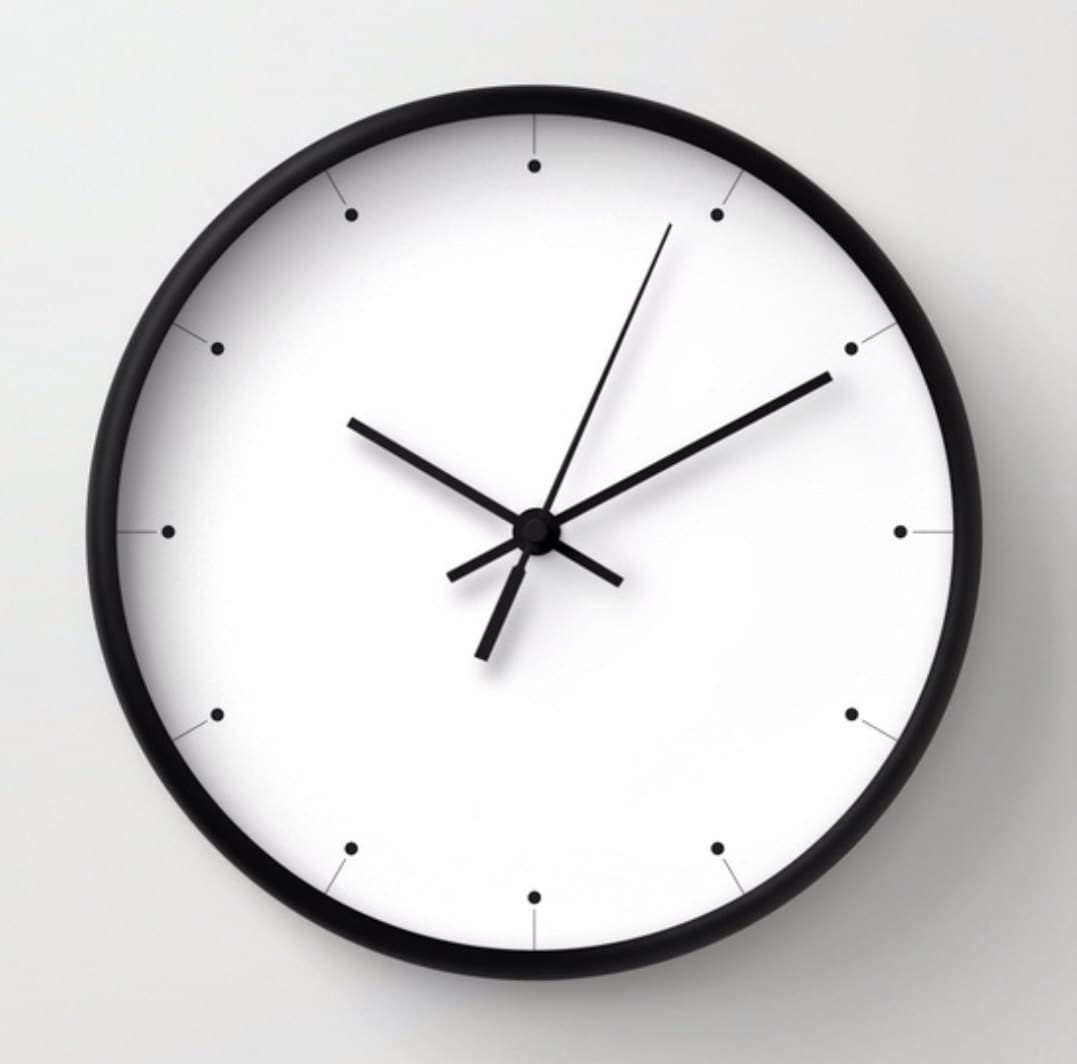 Simple wall clock black and white clock minimalist design