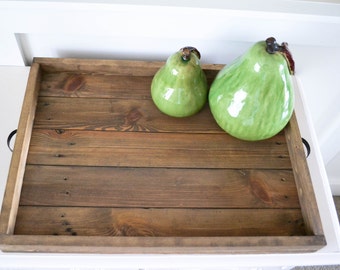 XLG 24"x17" Ottoman Tray, Reclaimed Wood, Coffee Table Tray, Large Tray, Wooden Tray, Pallet Tray, Rustic Coffee Table Tray, Wood Tray