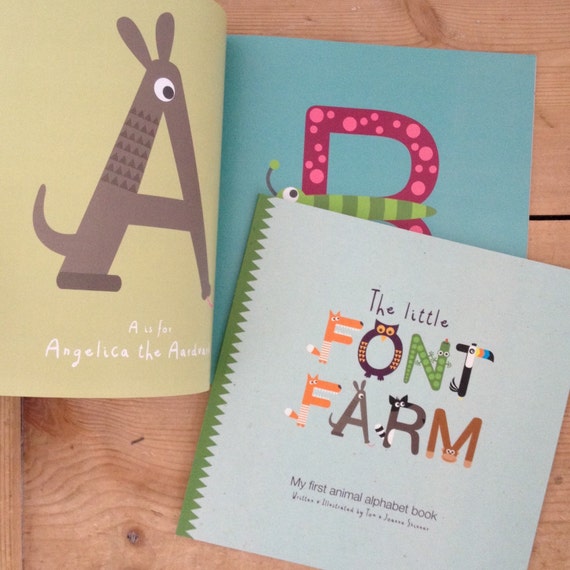 Items similar to Animal Alphabet book. The little Font Farm ABC book ...