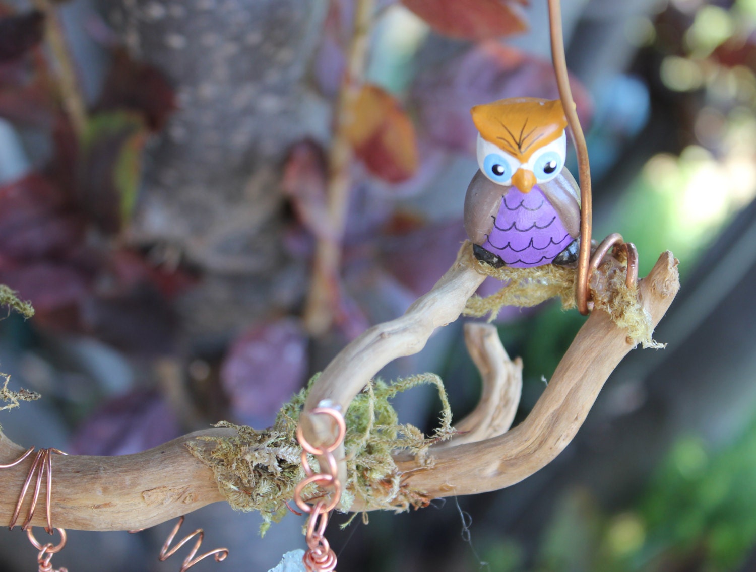Fairy Garden Hanging Owl Branch B