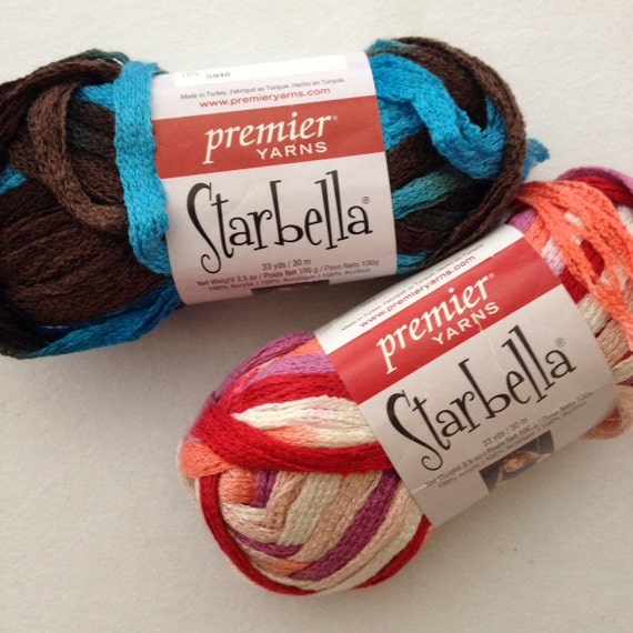 Starbella Premier Yarn 2 Skeins Color Happy Pinks and Athens