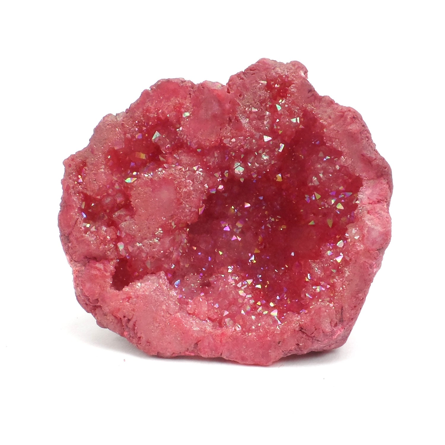 Pink Geode Druzy Bead Agate Bowl Occo Ocho by ABSBeadSupplies