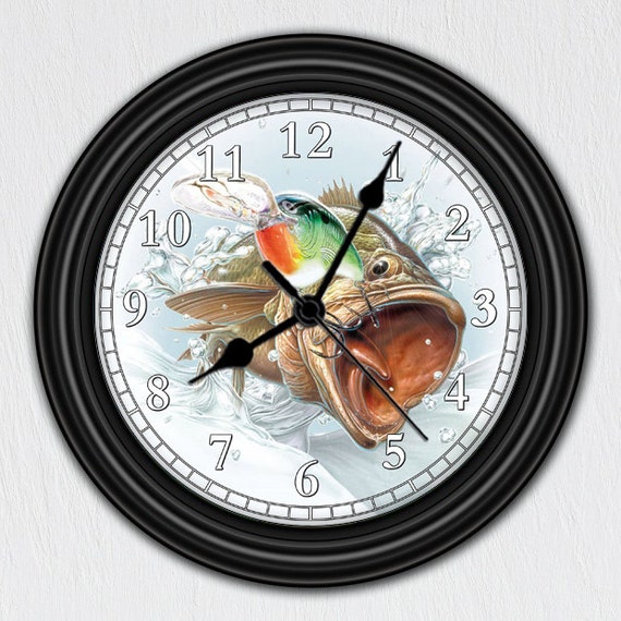 Fishing Unique Wall Clock Handmade Gift Fishing by ClocksGalore