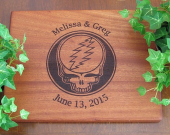 Grateful Dead, Steal Your Face, Lightning Bolt, Sacred Geometry, Personalized Cutting Board, Housewarming, Birthday Gift, Dead Head