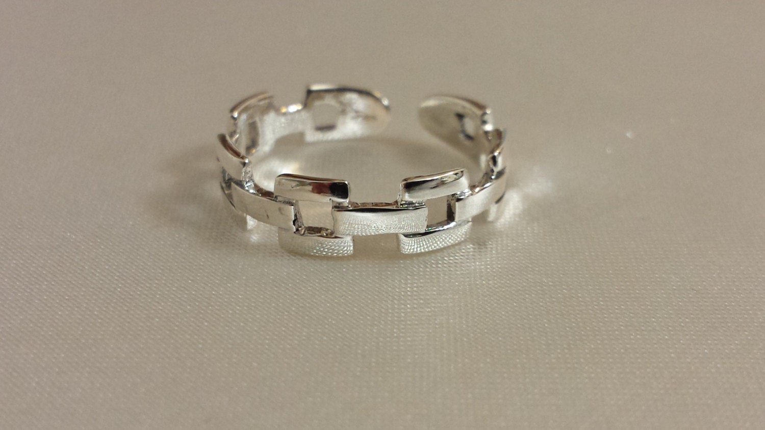 Adjustable Chain Ring .925 Sterling Silver Toe Ring or