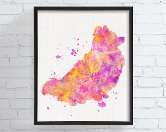 Pomeranian Art Print, Watercolor Pomeranian, Pomeranian Painting, Pomeranian Poster, Dog Girls Room, Dog Nursery Art, Kids Room Decor