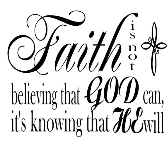 Faith is not believing that God can Vinyl wall decal