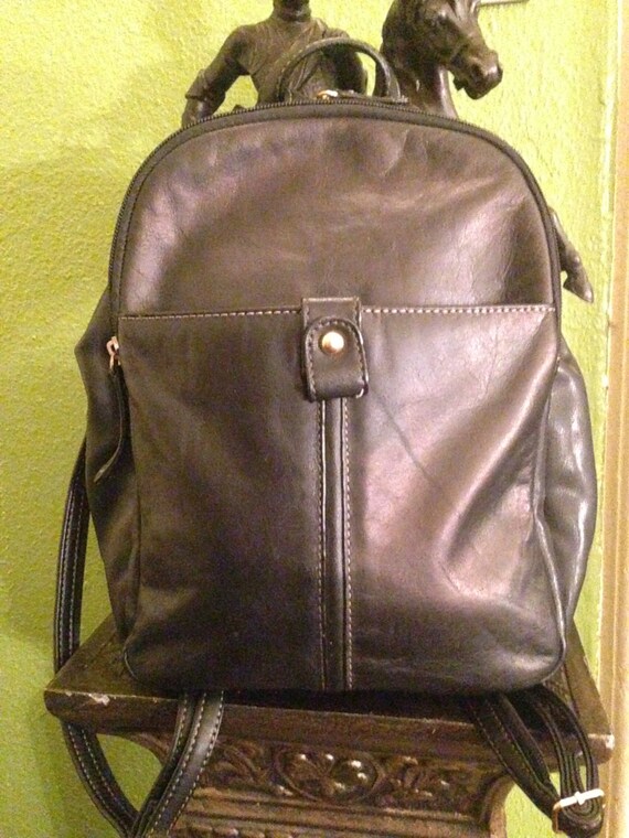 Vintage Aurielle Leather Backpack ..Leather Handbag...Leather