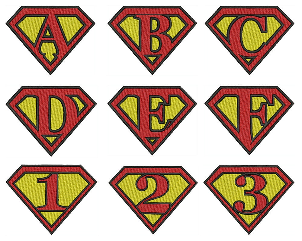 Download Superman Alphabet & Numbers Machine Embroidery by ...