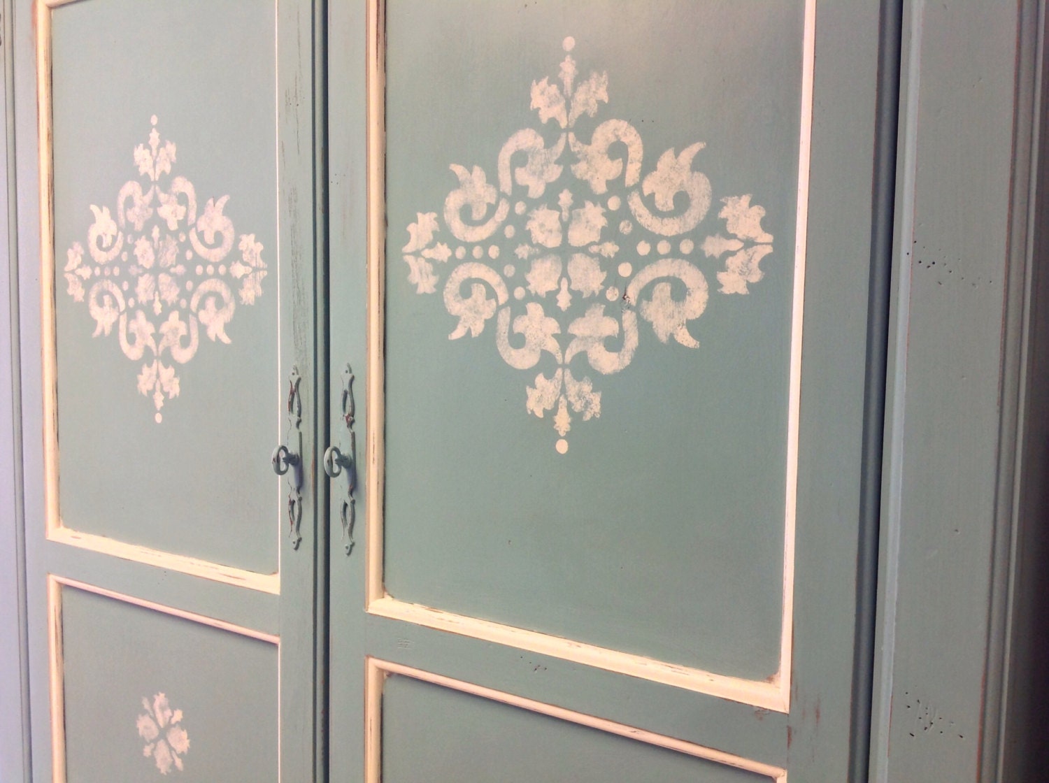 Shabby chic armoire clothing armoire by YouMatterDesigns on Etsy