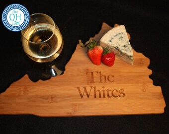 Virginia State Shaped Cutting Board Personalized Wedding Moving New Home House Housewarming Closing Unique Gift