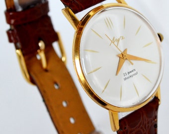 Men's Watch, Vintage WristWatch, Gold-plated Watch LUCH, Rare Luxury Soviet Watch, Cool Watch, High Fashion Style, Boyfriend watch