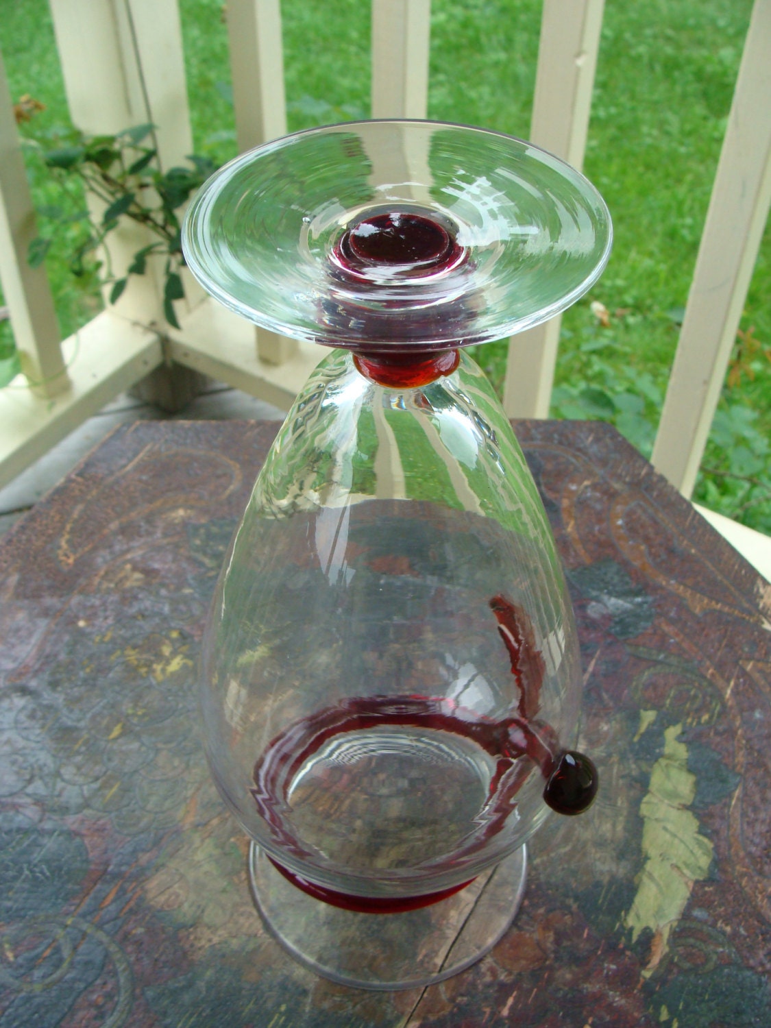 Beautiful Unique Art Glass Bow Ribbon Vase Hand Blown with