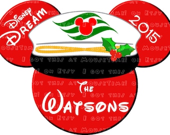 MAGNET Christmas Cruise Captain Ears - RED or GREEN! - Stateroom Door Magnet