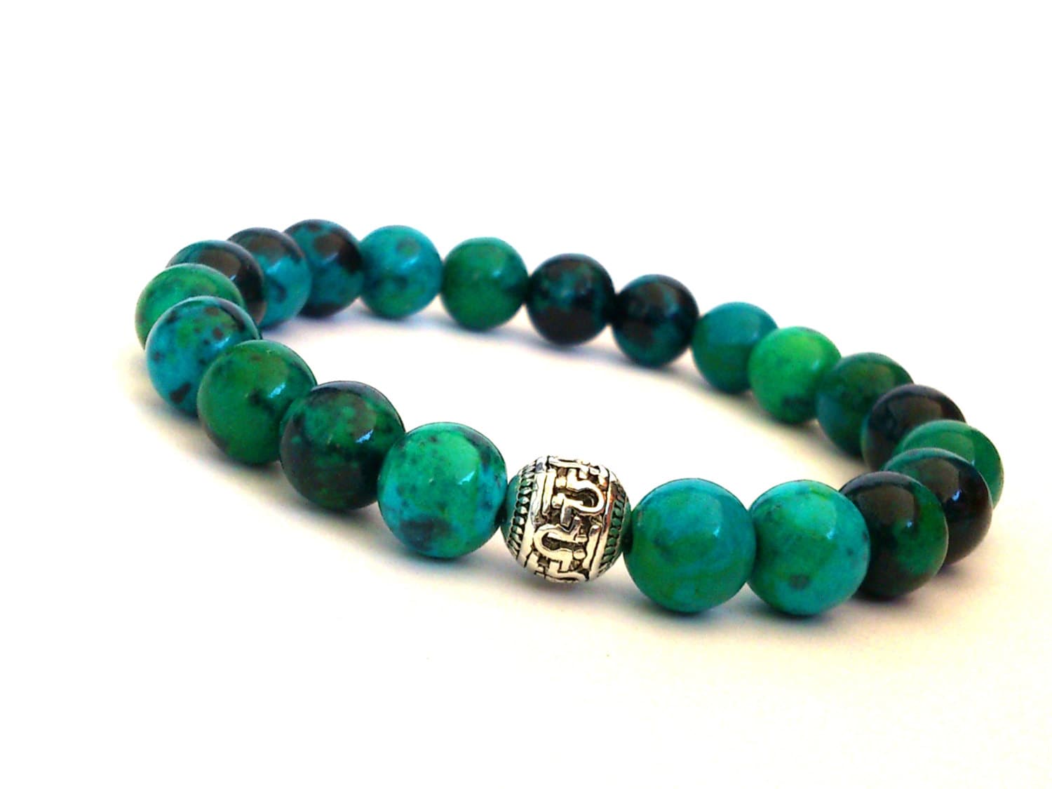 Beaded Bracelet/ Gemstone Stretch Bracelet/ Turquoise