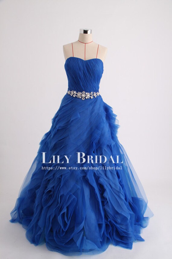 Strapless sweetheart neckline ruched tulle bodice by lilybridal