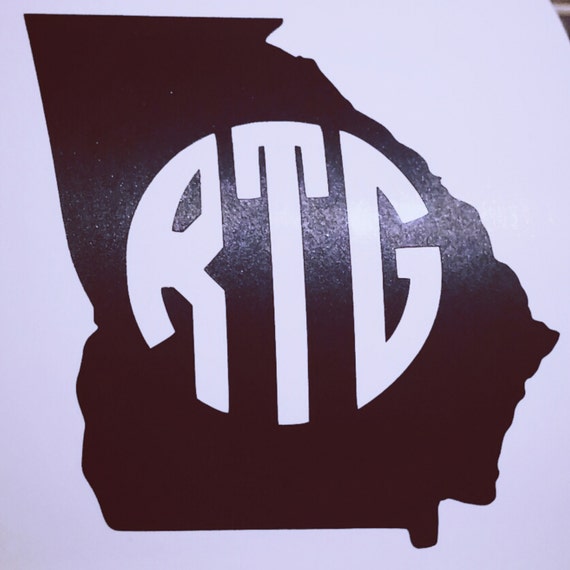 Items similar to State Decal with Monogram on Etsy