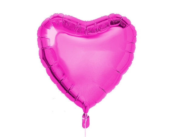 Heart Shaped Balloon Foil Mylar 18 inch Hot Pink