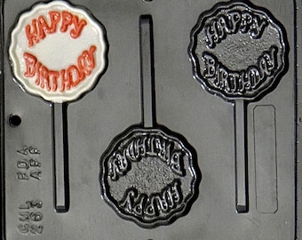 Happy Birthday Lollipop Chocolate Candy Mold 263