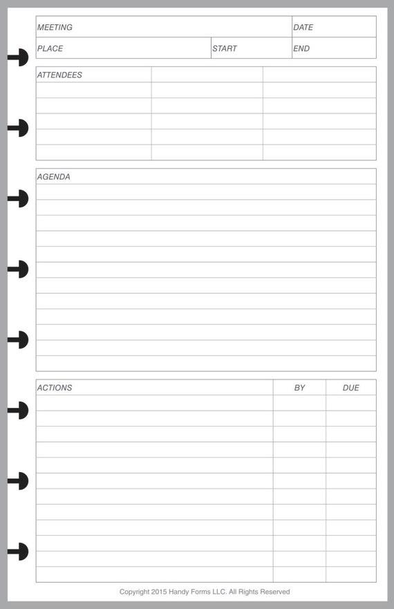 Meeting Planner for Levenger Circa Staples ARC Franklin