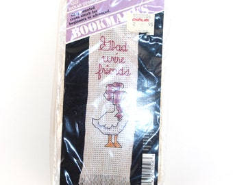 BOOKMARK CROSS STITCH Kit Banar Designs, 14ct. aida kit, bookmark for friend, gift for cross stitcher, gift for reader,gift for librarian