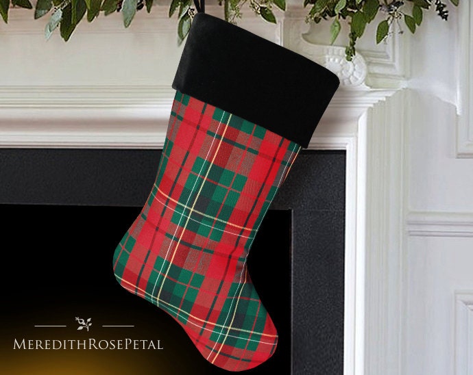 Plaid Christmas Stocking Plaid Stocking by MeredithRosePetal