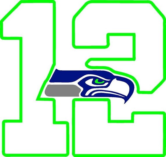 Custom 12th Man Seahawks Outline Decal by AtrumDesignCo on Etsy