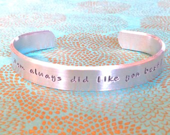 Sibling Gift | Sister | Brother Gift - Mom always did like you best! - Custom Hand Stamped Bracelet by MadeByMishka.com