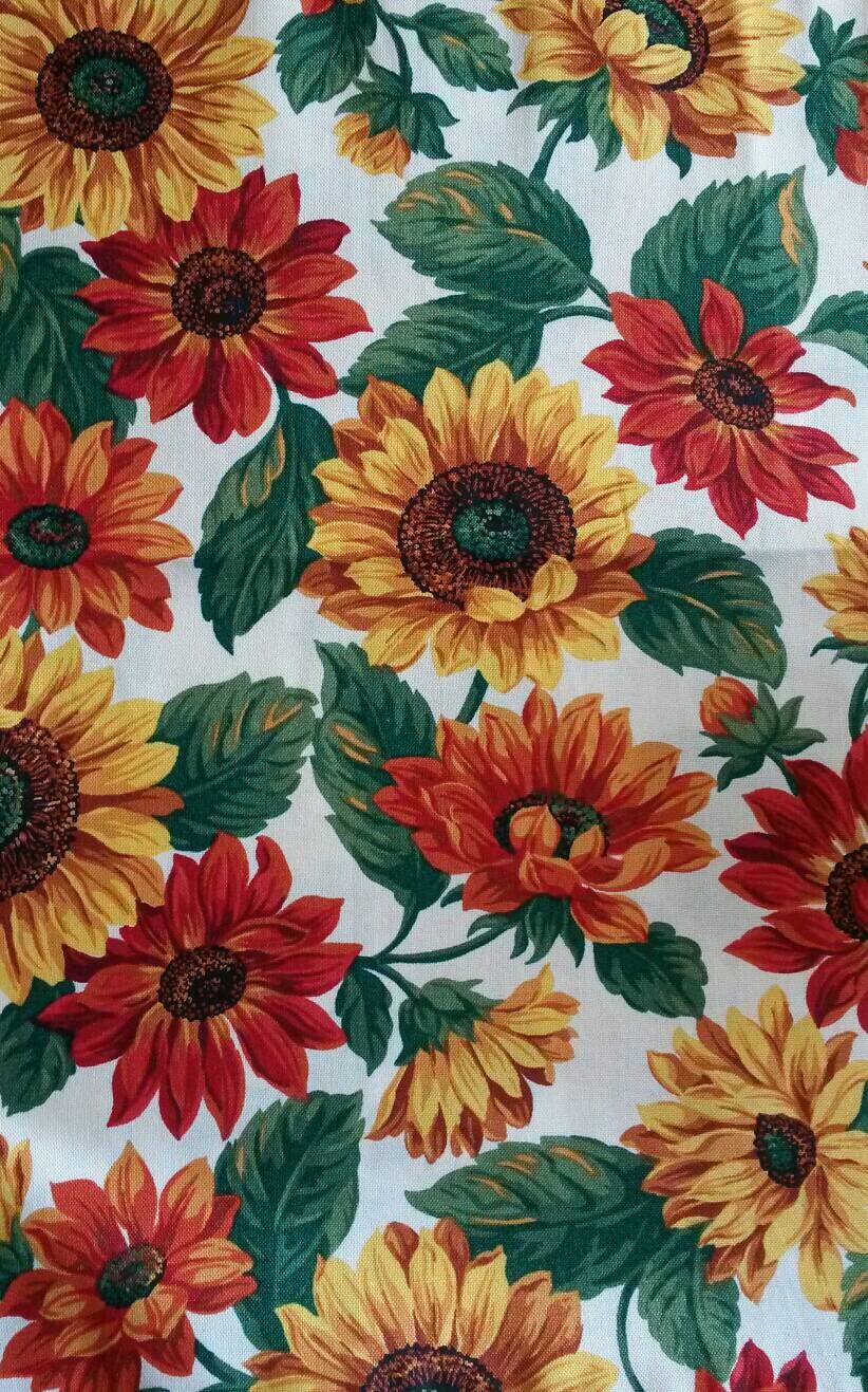 Beautiful Cotton Sunflower Fabric 44 x 18 by SuppliesAndSuch