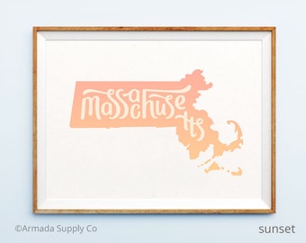 Massachusetts print - Massachusetts art - Massachusetts poster - Massachusetts wall art