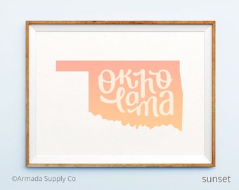 Oklahoma print - Oklahoma art - Oklahoma poster - Oklahoma wall art