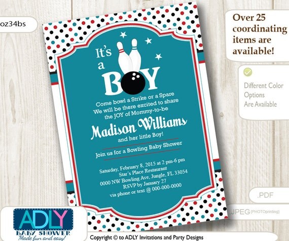 Bowling Baby Shower Invitations 2