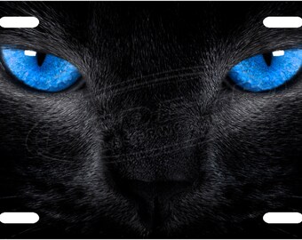 Cat Eyes License Plate Tag
